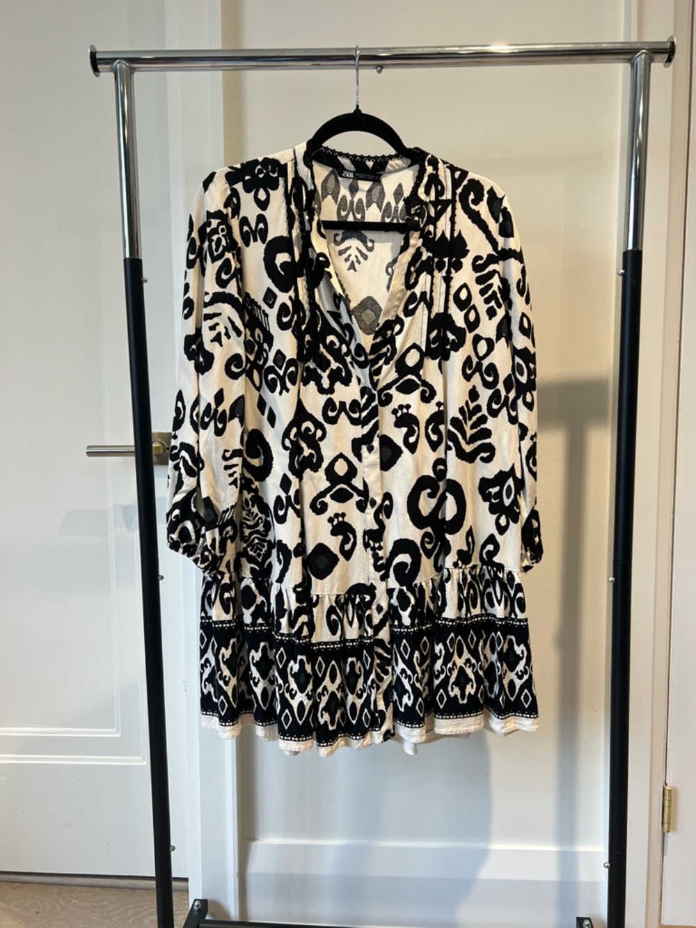 Zara Black and White Patterned Tunic